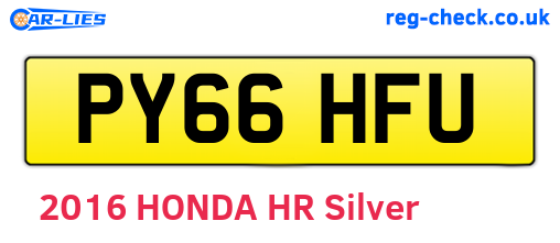 PY66HFU are the vehicle registration plates.