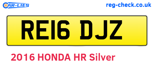 RE16DJZ are the vehicle registration plates.