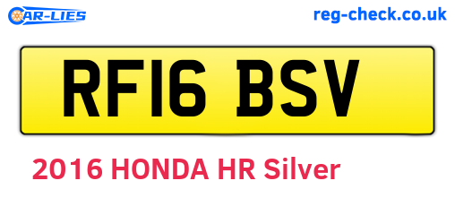 RF16BSV are the vehicle registration plates.
