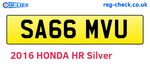 SA66MVU are the vehicle registration plates.