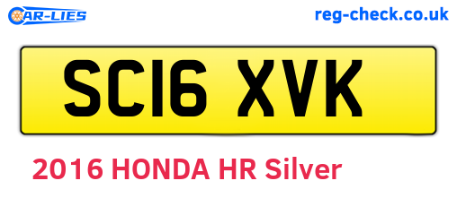 SC16XVK are the vehicle registration plates.