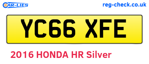 YC66XFE are the vehicle registration plates.