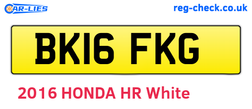 BK16FKG are the vehicle registration plates.