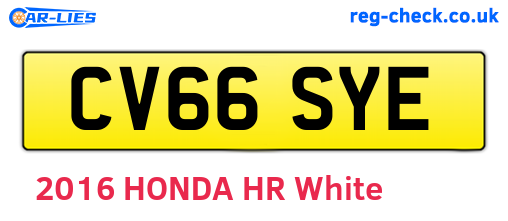 CV66SYE are the vehicle registration plates.