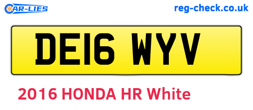 DE16WYV are the vehicle registration plates.