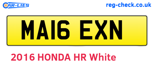 MA16EXN are the vehicle registration plates.