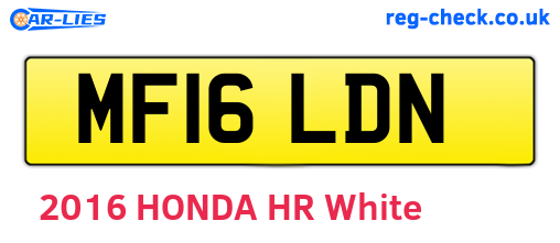 MF16LDN are the vehicle registration plates.
