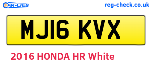 MJ16KVX are the vehicle registration plates.