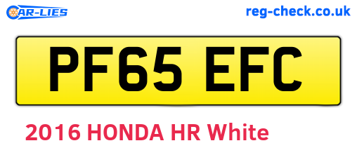 PF65EFC are the vehicle registration plates.