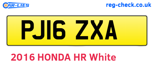 PJ16ZXA are the vehicle registration plates.