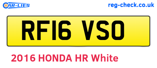 RF16VSO are the vehicle registration plates.
