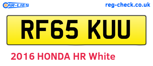RF65KUU are the vehicle registration plates.