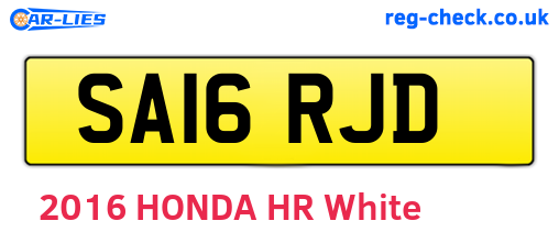 SA16RJD are the vehicle registration plates.