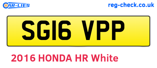 SG16VPP are the vehicle registration plates.