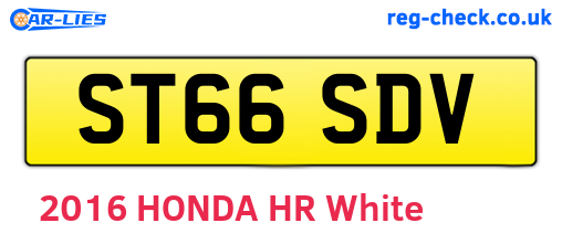 ST66SDV are the vehicle registration plates.