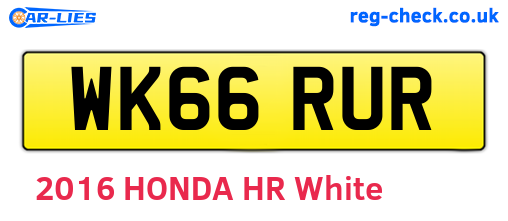 WK66RUR are the vehicle registration plates.