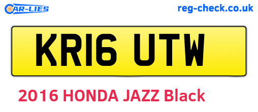 KR16UTW are the vehicle registration plates.