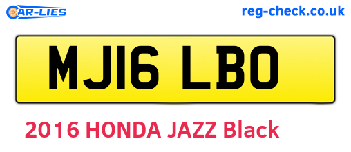 MJ16LBO are the vehicle registration plates.
