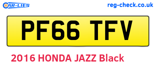 PF66TFV are the vehicle registration plates.
