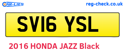 SV16YSL are the vehicle registration plates.