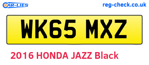 WK65MXZ are the vehicle registration plates.