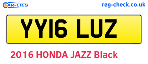 YY16LUZ are the vehicle registration plates.
