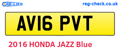 AV16PVT are the vehicle registration plates.