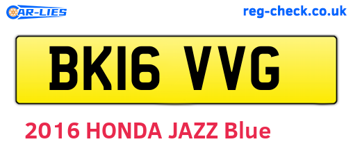 BK16VVG are the vehicle registration plates.
