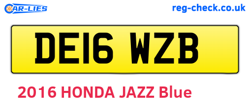 DE16WZB are the vehicle registration plates.