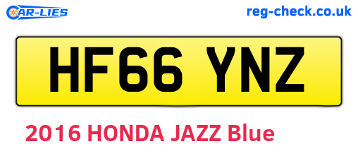 HF66YNZ are the vehicle registration plates.