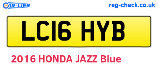 LC16HYB are the vehicle registration plates.