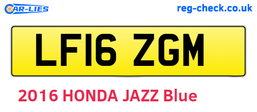 LF16ZGM are the vehicle registration plates.