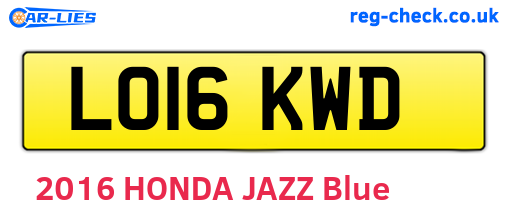 LO16KWD are the vehicle registration plates.
