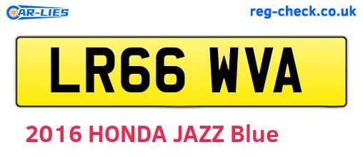 LR66WVA are the vehicle registration plates.