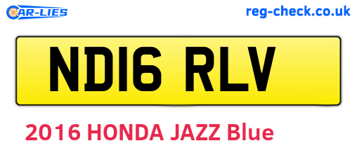 ND16RLV are the vehicle registration plates.