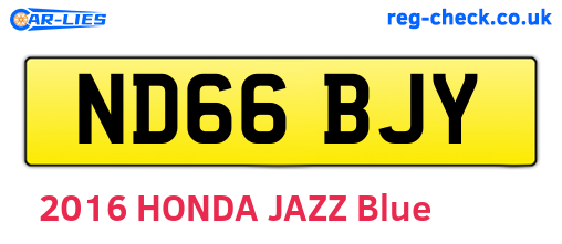 ND66BJY are the vehicle registration plates.