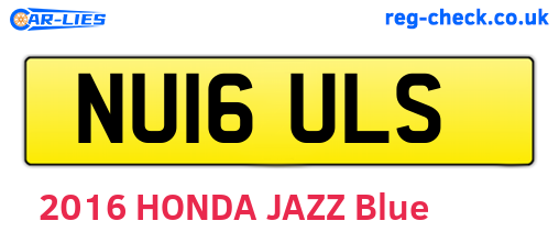 NU16ULS are the vehicle registration plates.
