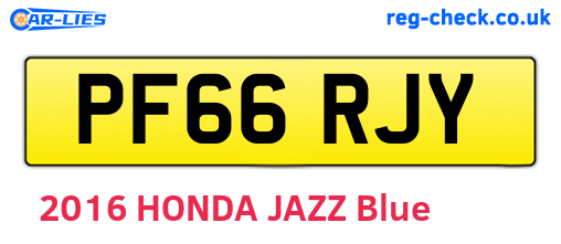 PF66RJY are the vehicle registration plates.