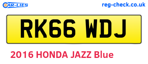 RK66WDJ are the vehicle registration plates.
