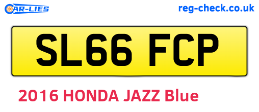 SL66FCP are the vehicle registration plates.