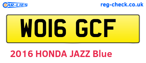 WO16GCF are the vehicle registration plates.