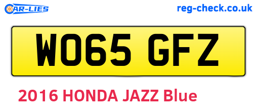 WO65GFZ are the vehicle registration plates.