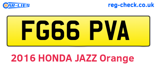 FG66PVA are the vehicle registration plates.