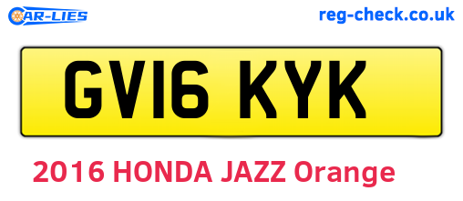 GV16KYK are the vehicle registration plates.