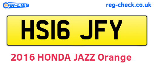 HS16JFY are the vehicle registration plates.