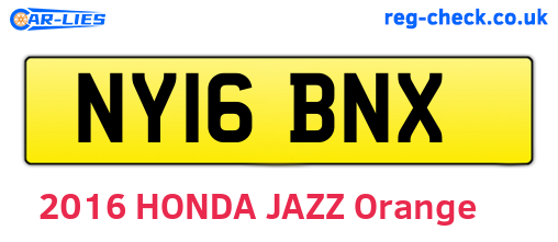 NY16BNX are the vehicle registration plates.