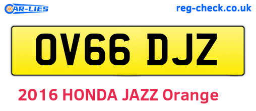 OV66DJZ are the vehicle registration plates.