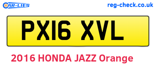 PX16XVL are the vehicle registration plates.
