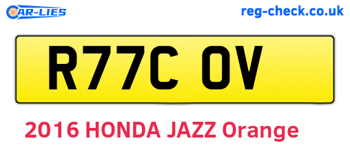 R77COV are the vehicle registration plates.