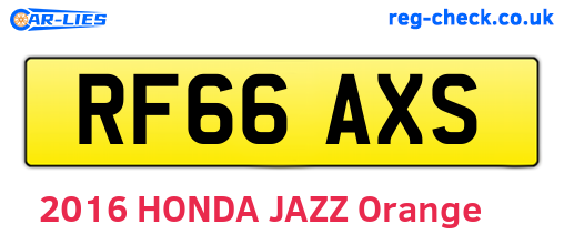 RF66AXS are the vehicle registration plates.